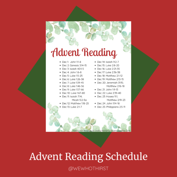 Advent Bible Reading Calendar We Who Thirst