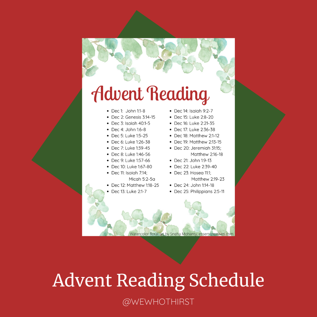Advent Bible Reading Calendar We Who Thirst Jessica Lm Jenkins