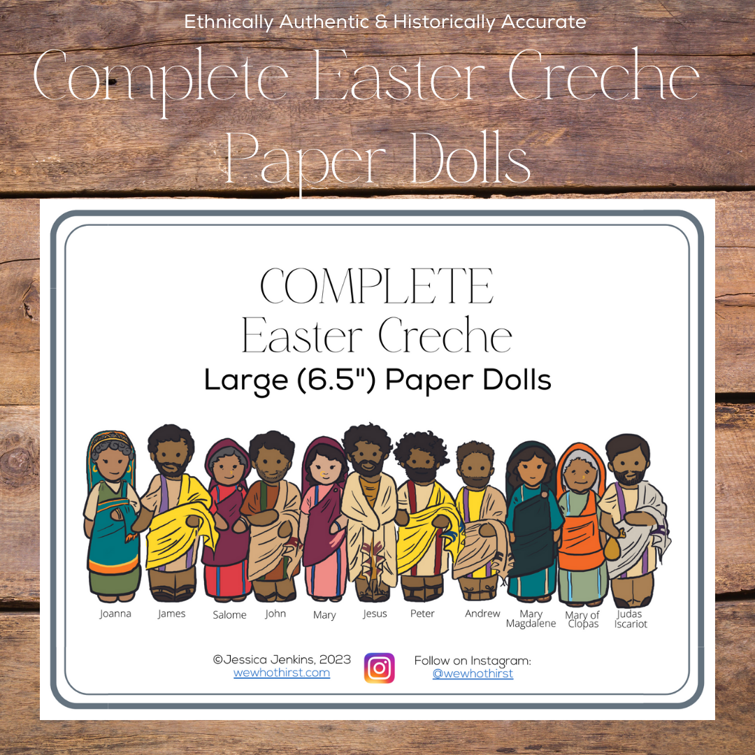 Large Easter Creche paper dolls