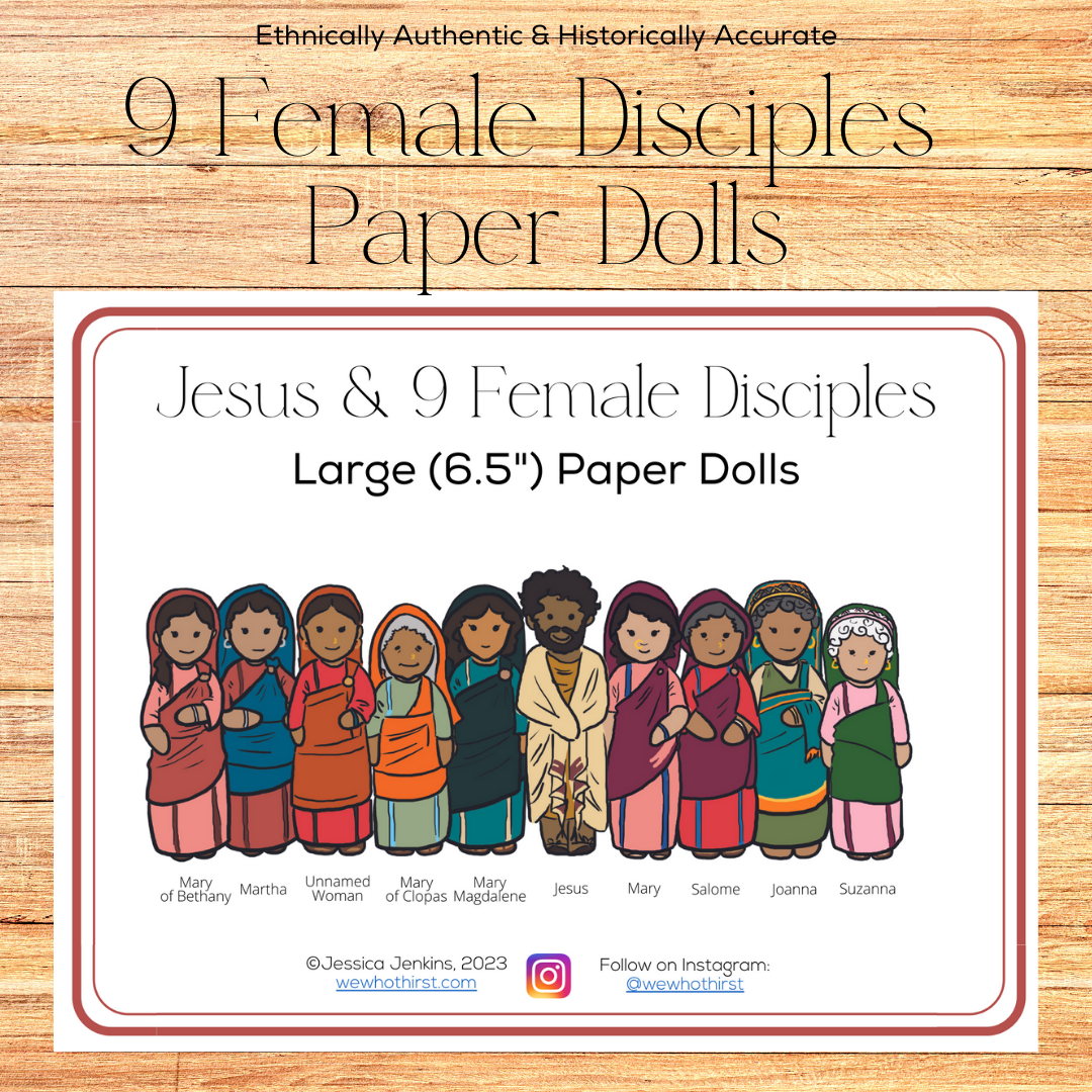 large female disciples paper dolls
