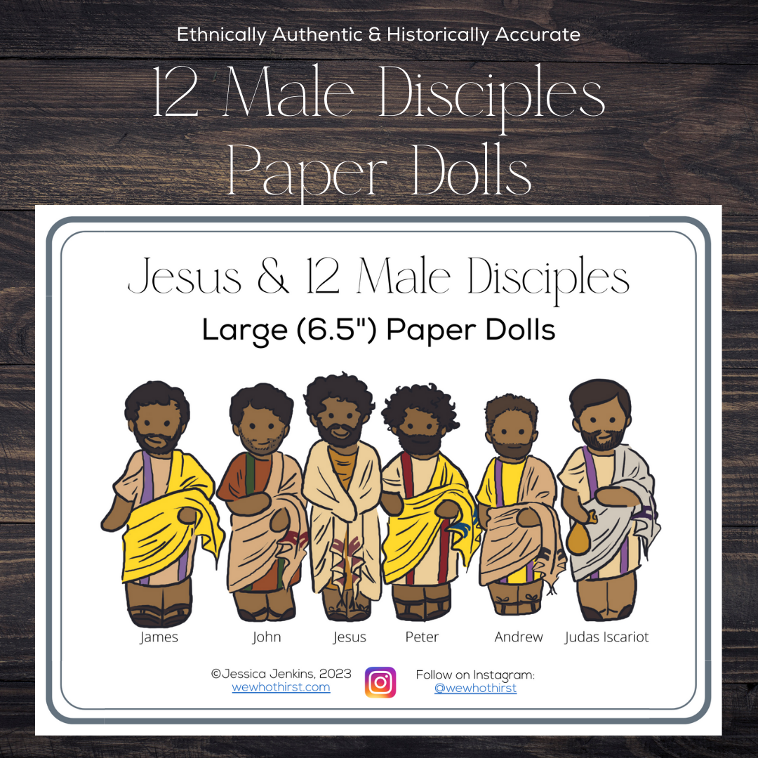 large 12 disciples paper dolls